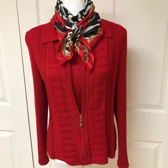 St. John Red Sweater Set - Picture 2 of 7